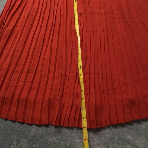 J. Crew Skirt Women’s Sz 18 Red Long Pleated Holiday City Family Photo Modest - Picture 6 of 14